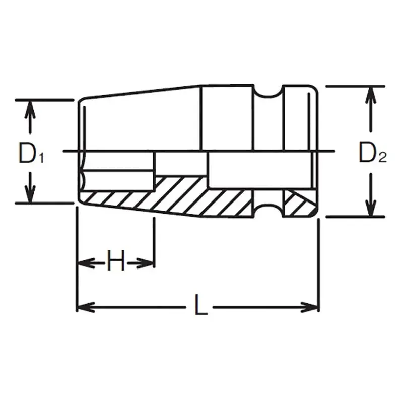 1/2 Sq. Dr. Socket  22mm 6 point Length 38mm - Image 3