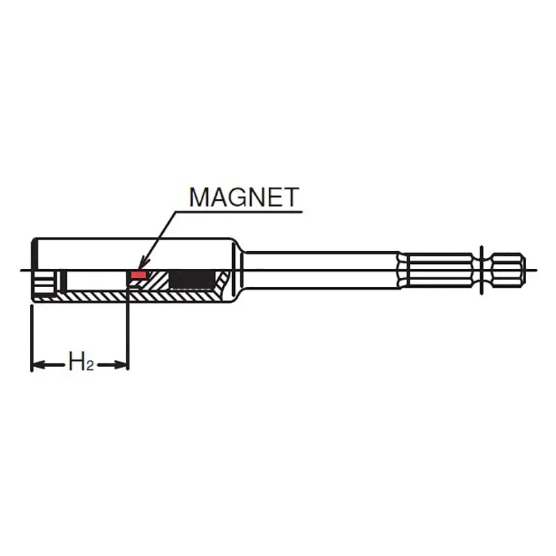 14mm 1/4 Hex Dr. Slide Magnet 6-Point Nut Setter, 150mm Length - Image 3