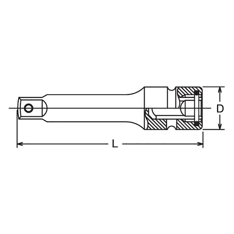 1/2 Sq. Dr. Extension Bar   Pin 250mm Sleeve Drive - Image 5